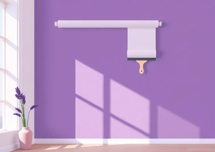 Pose de papier peint, rouleau et brosse à maroufler